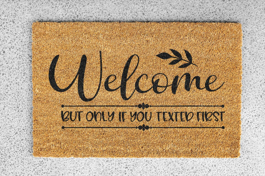 Personalized coir doormat handmade by Coco Matty.