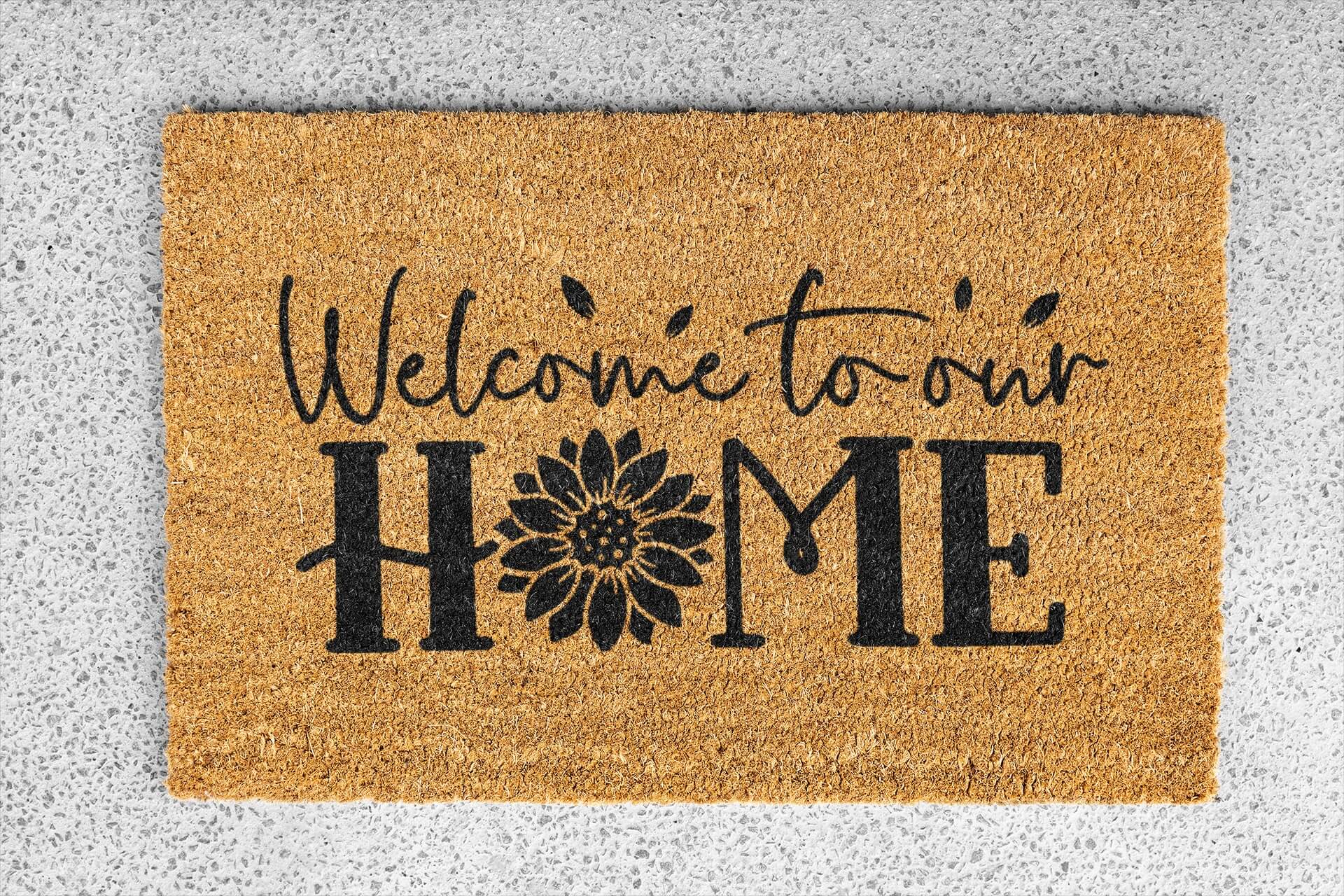 Personalized coir doormat handmade by Coco Matty.