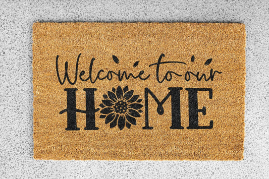 Personalized coir doormat handmade by Coco Matty.
