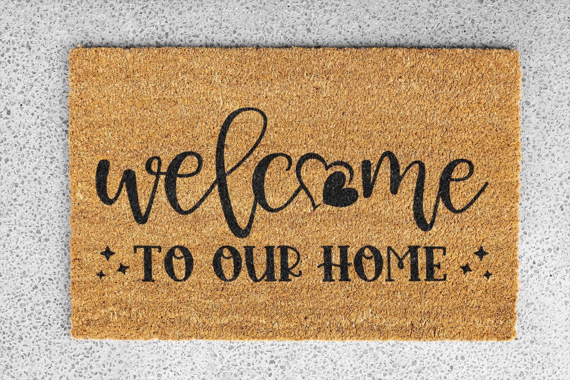 Personalized coir doormat handmade by Coco Matty.