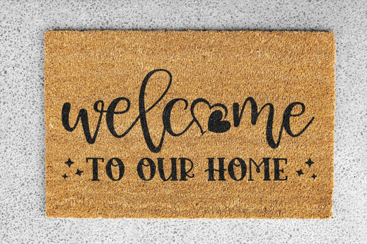 Personalized coir doormat handmade by Coco Matty.