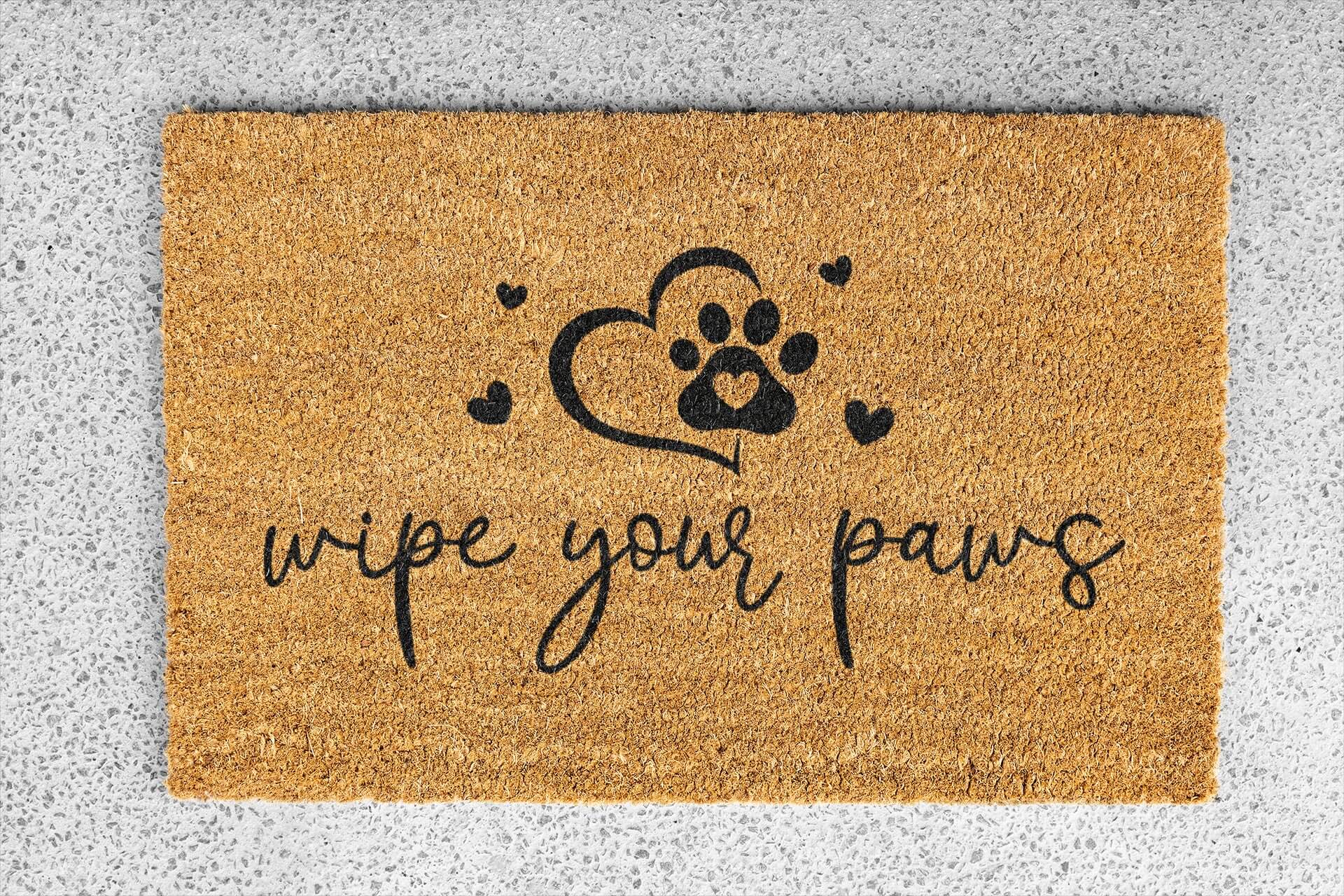 Personalized coir doormat handmade by Coco Matty.