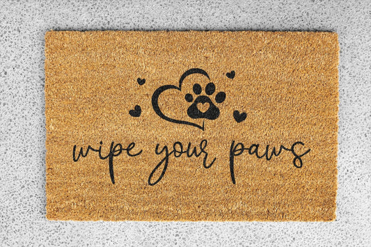 Personalized coir doormat handmade by Coco Matty.
